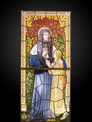 19th Century Neo-Gothic Stained Glass Windows, Set of 8