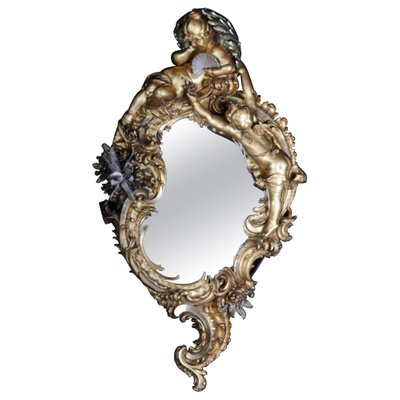 French Rococo Style Mirror In Giltwood, 1870