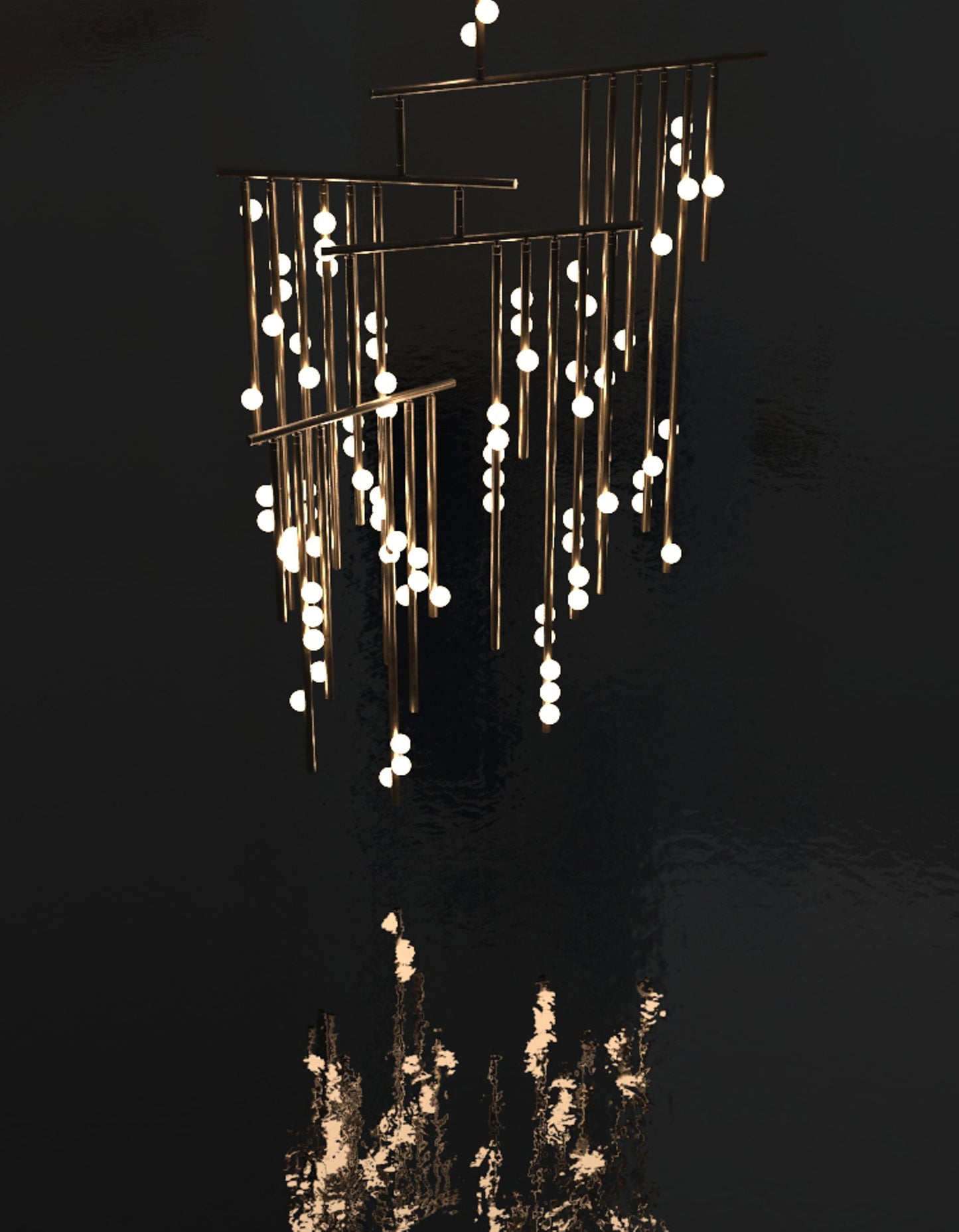 76-Bulb Drop System Chandelier by Lindsey Adelman Studios