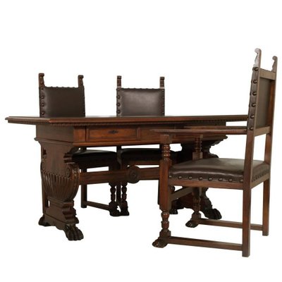 Antique Desk & Chair Set from Dini & Puccini Furniture Factory