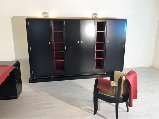 French Art Deco Office Set, Chair And Cabinet by Christian Krass, 1930s, Set of 3