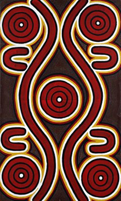 Sandy Hunter Petyarre, ''Men's Dreaming'' Aboriginal Art Painting 1996